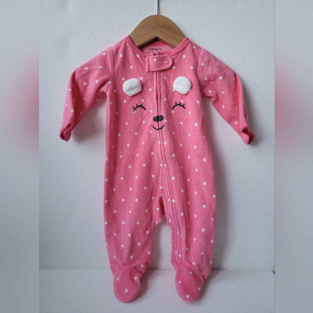 3m Carter's Pink One Piece with Bear Design